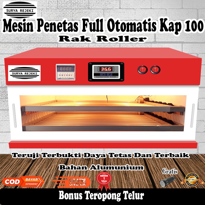 mesin tetas telur full otomatis / mesin penetas telur otomatis kap 100 roller