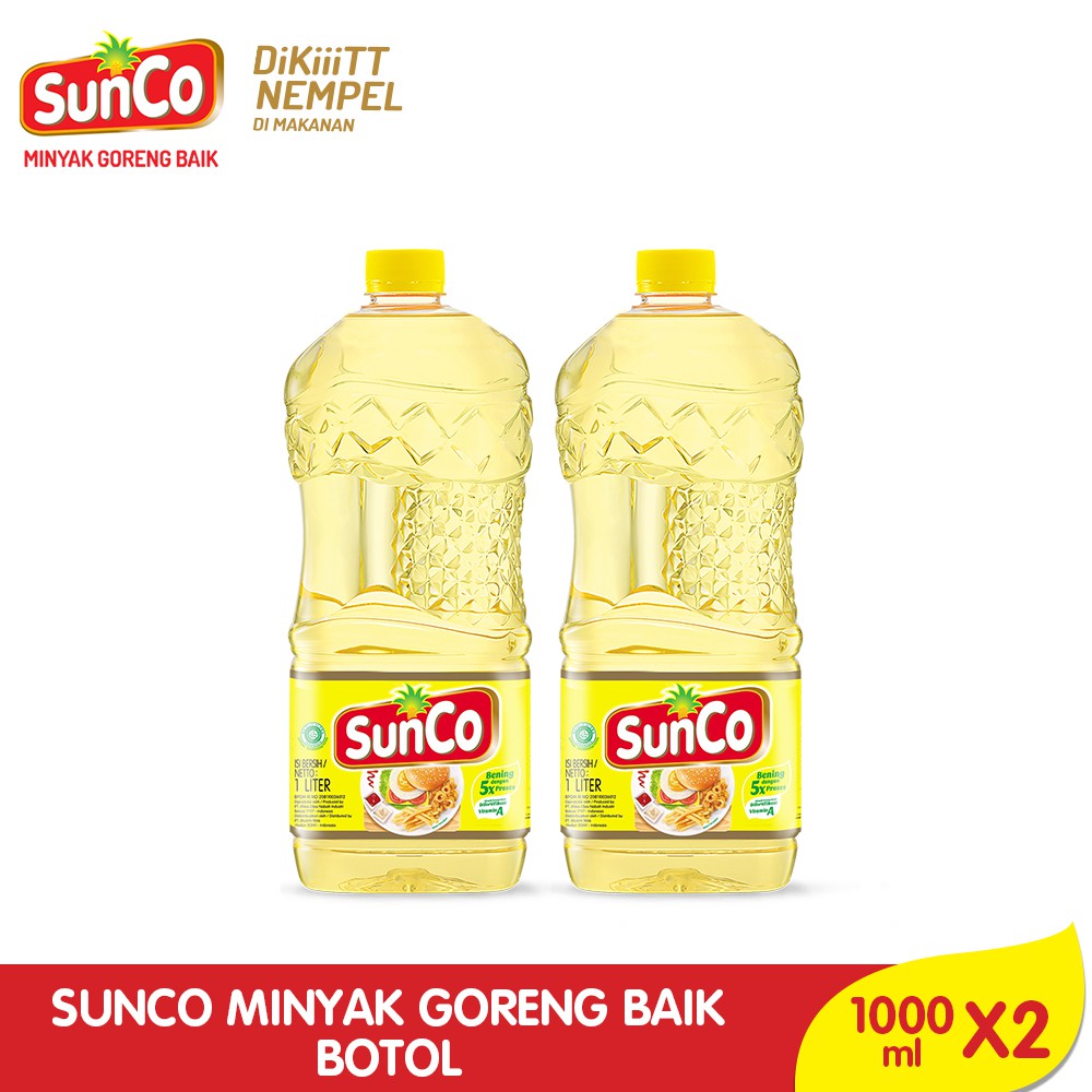 

Sunco Minyak Goreng Botol 1L Mengandung Vitamin A Palmitate - Twinpack