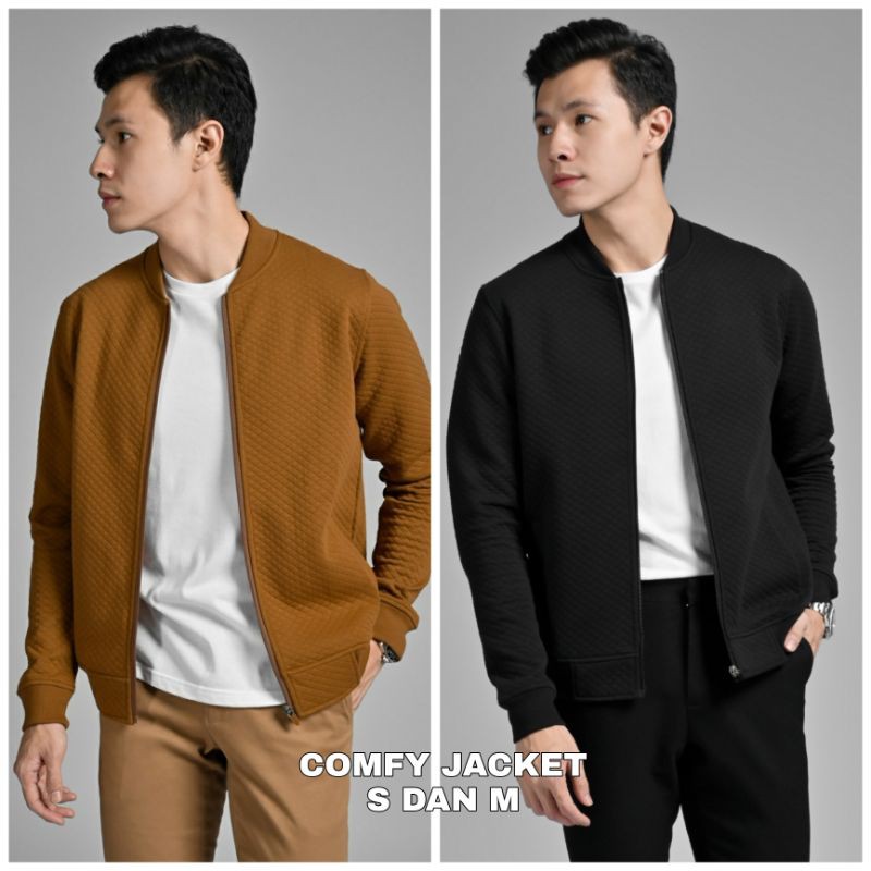 COMFY JACKET BY MALE.ID - BLACK & LIGHT BROWN