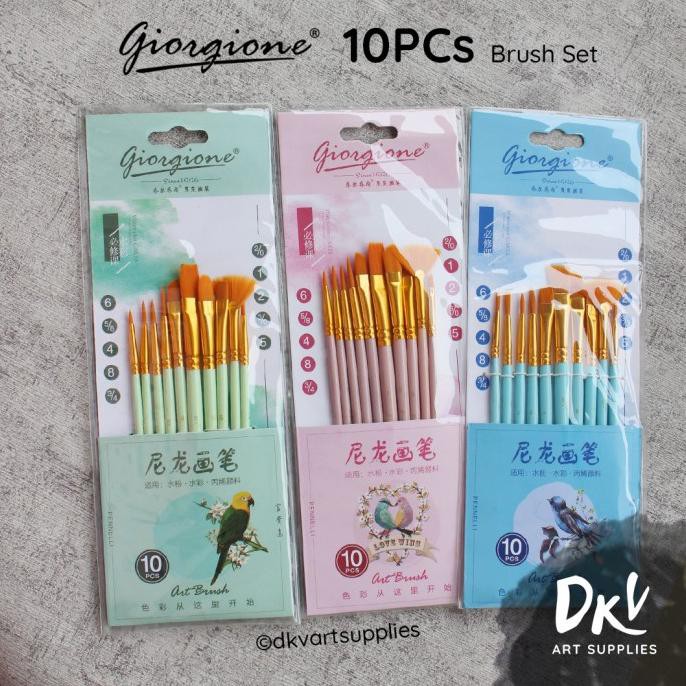 

PERALATAN MELUKIS GIORGIONE BRUSH SET G-188 | KUAS LUKIS SET 10 BIRD SERIES ALAT LUKIS