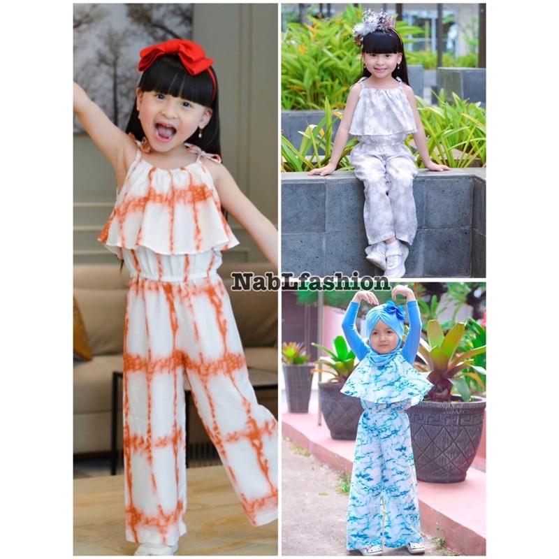 jumpsuit tiedye 2-8thn / setelan jumsuit tali anak perempuan nablfashion