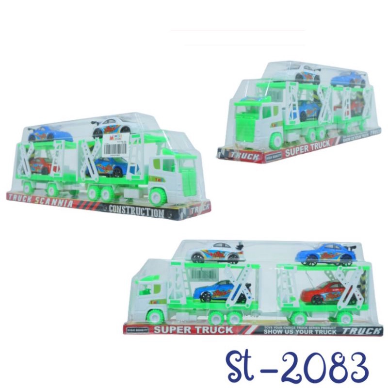 ST 2083 - Mainan Truk Gandeng Muat Mobil 4pc / Tronton muat mobil ST2083