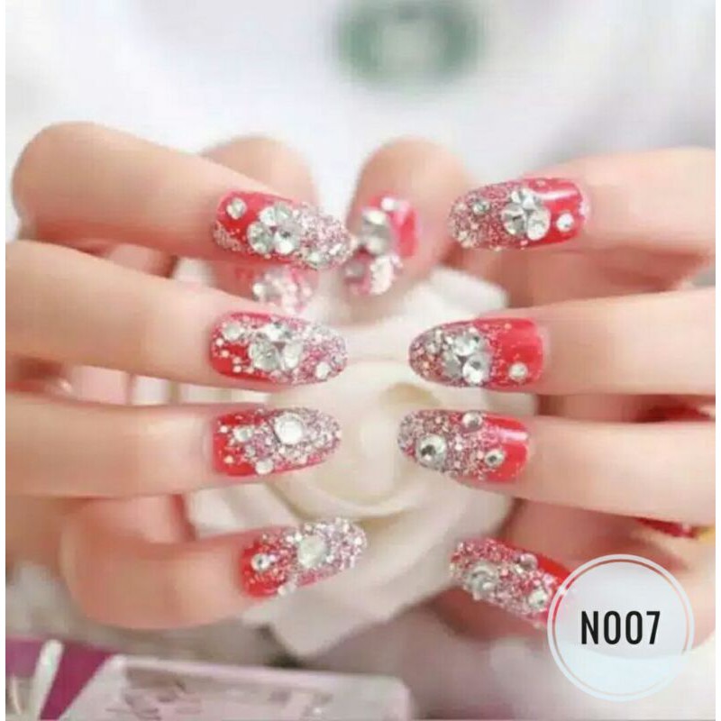 Kuku Palsu 3D/ Nail Art/ untuk Pengantin/isi 24pcs Fake Nails for Bride