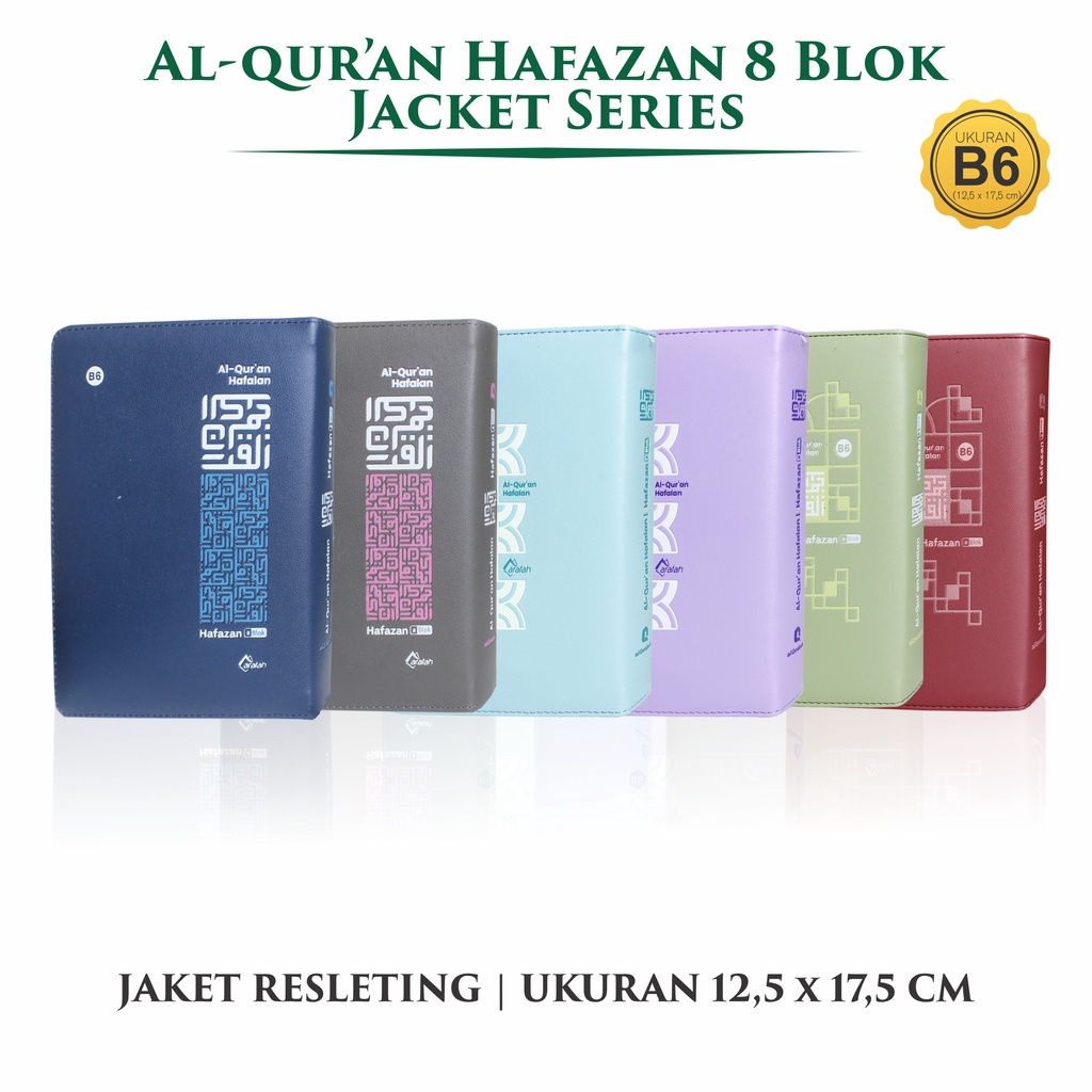 Alquran Kecil Terjemah Ukuran B6 Hafazan 8 Blok Jaket Resleting