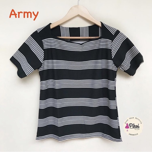 Blouse cewek lucu murah / blouse garis wanita / blouse scuba murah / blouse kantor wanita murah 1846