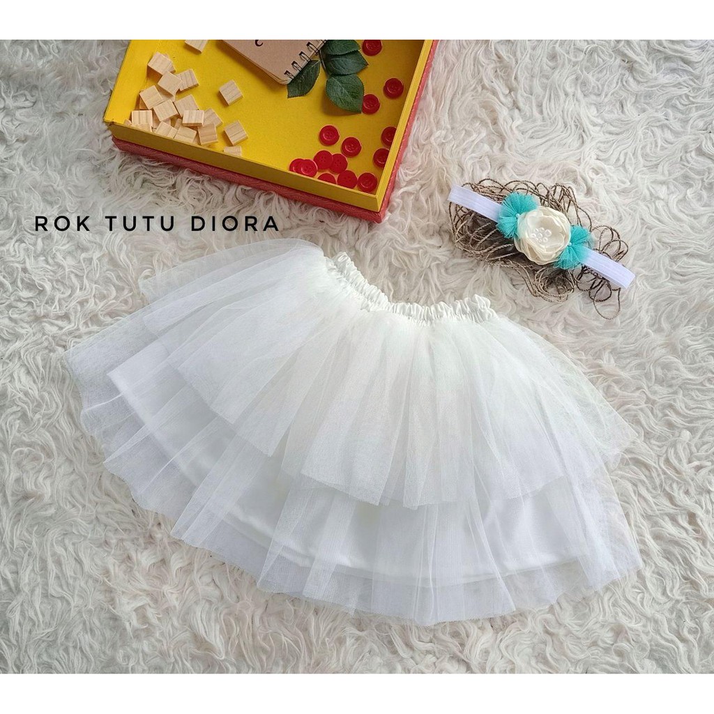 ROK TUTU DIORA WARNA PUTIH / ROK ANAK / ROK CANTIK / ROK LUCU