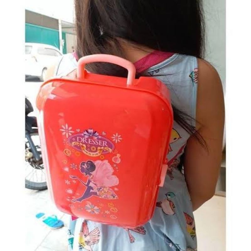 Mainan Make Up Tas Ransel Back Pack - Meja Rias Salon Anak Perempuan Backpack