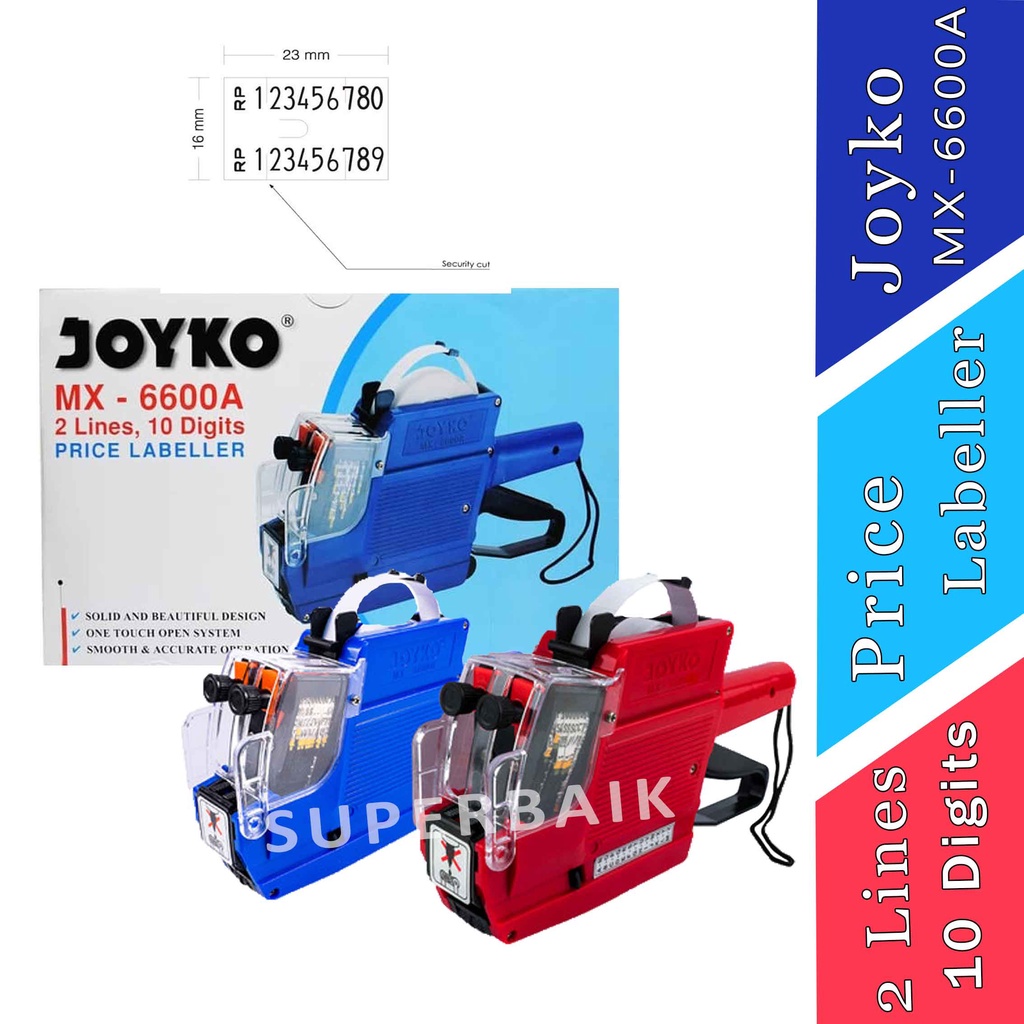 

Alat Label MX-6600A - Joyko - Price Labeller - 2 Lines 10 Digits