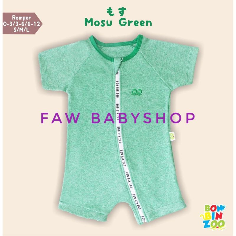 Romper Zipper Baby BonBinZoo Motif Granit / Romper Pendek Bayi Newborn 0-4 Tahun Bon bin zoo