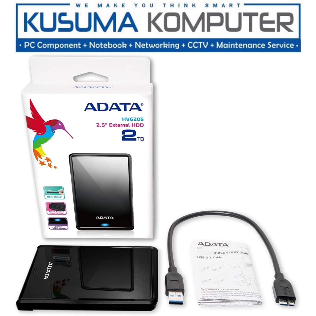 Adata HV620S 2TB External Hard Drive Harddisk Eksternal