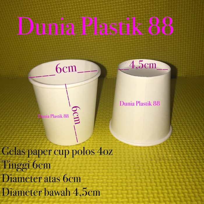 PC gelas PAPER CUP kertas POLOS foam putih KECIL mini 4oz kopi hot DP
