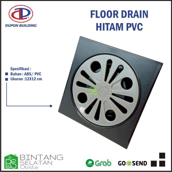 FLOOR DRAIN HITAM SARINGAN PEMBUANGAN AIR KAMAR MANDI PVC DUPON