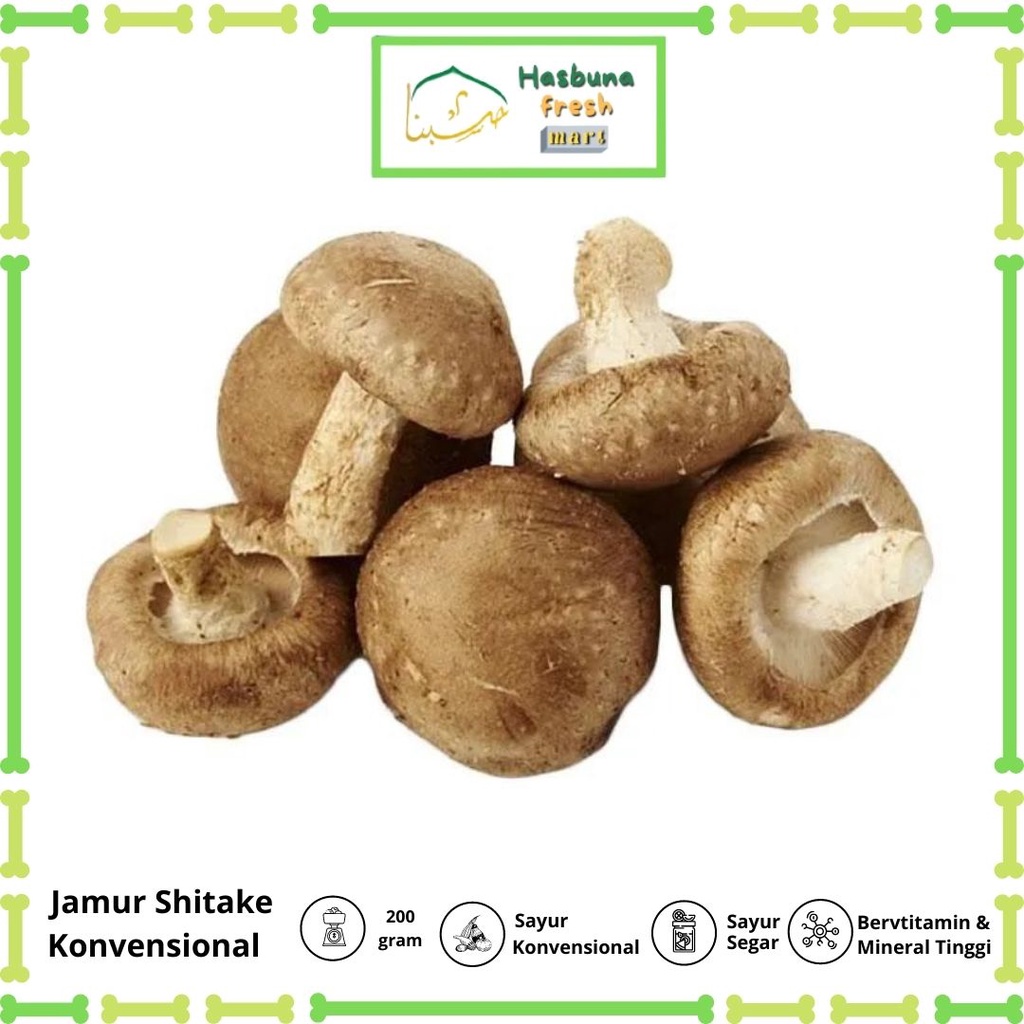 

Jamur Shitake 200 Gram Konvensional HASBUNA Fresh Mart