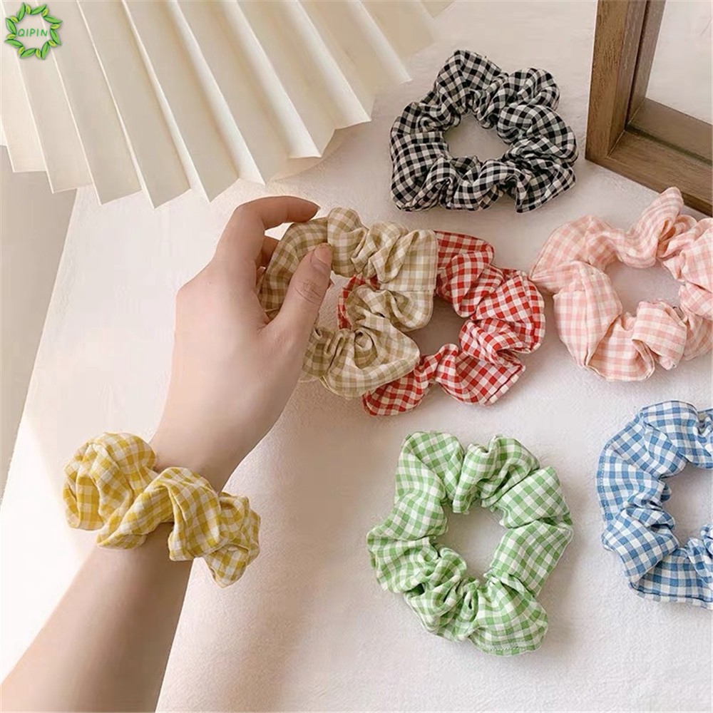 Ikat Rambut Scrunchie Jepang Motif Catur / Karet Rambut / Kunciran / Tiki  KimikoOfficial