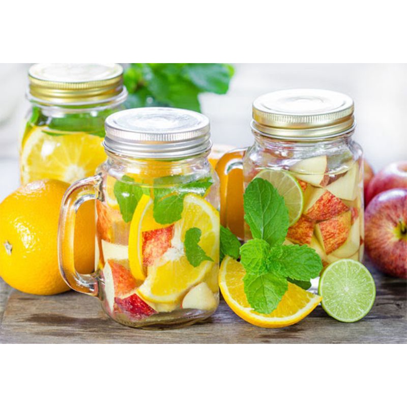 Gelas Jar Tutup- Gelas Jar- Gelas Kaca- dpt 2pcs