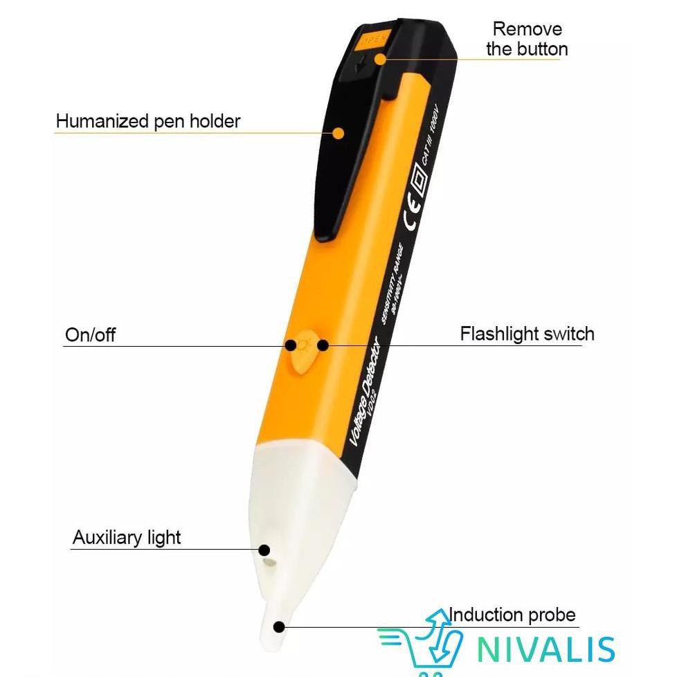 alat check tespen listrik - Alat Pendeteksi tespen Arus Aliran Listrik AC DC Tanpa Sentuh 90V-1000V
