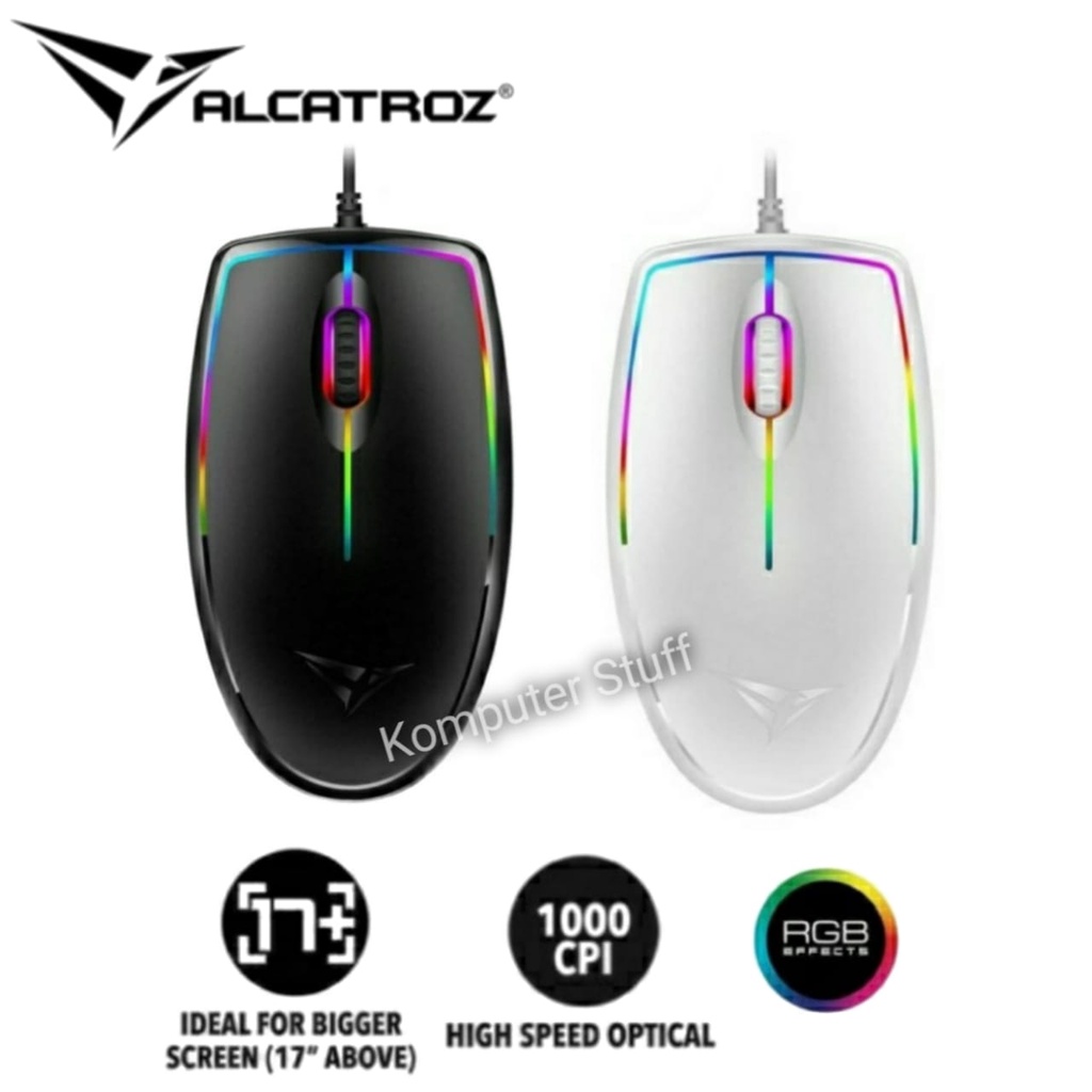 Alcatroz Asic 7 RGB Mouse Gaming FX 1000CPI LED Usb Optical – Hitam