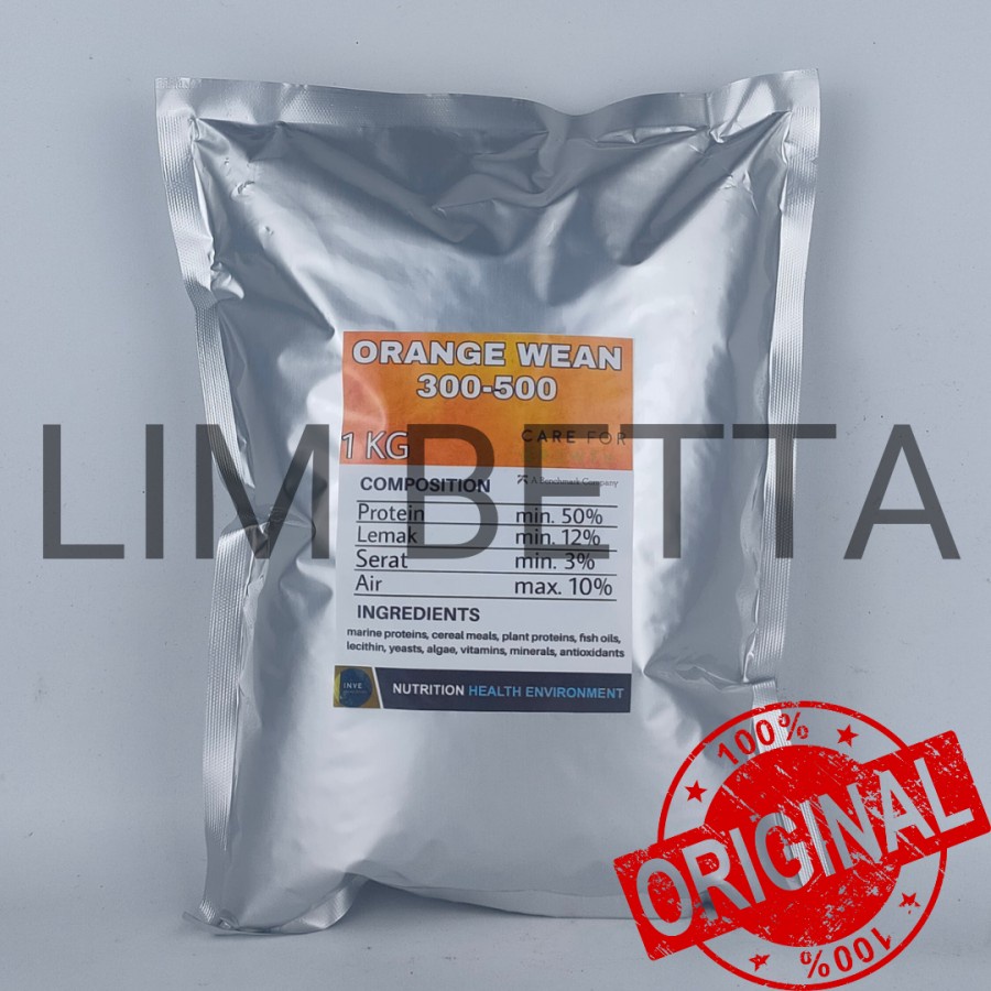 (1 KG) PELET ORANGE WEAN 300-500 FROM INVE / PELLET ORANGE