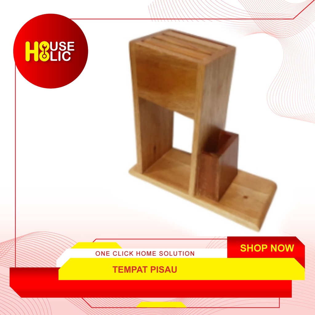 Wadah Pisau / Tempat Sandaran Pisau Gunting / Knife Holder Bahan Kayu