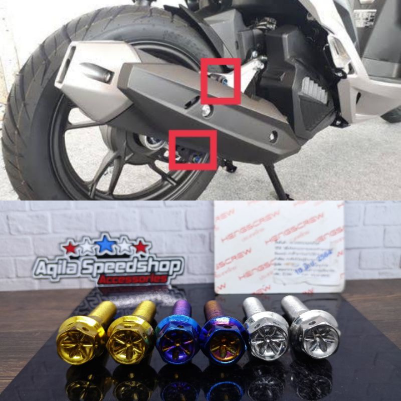 harga 2 baut knalpot Vario 125/150 new led probolt knalpot stainless original heng