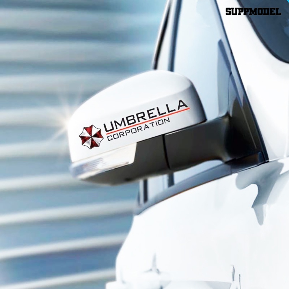 1 Pasang Stiker Reflektif Tema Umbrella Corporation Untuk Kaca Spion Mobil