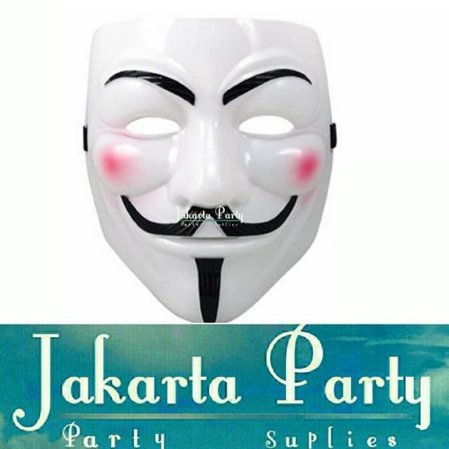 Topeng Anonymous Vendetta Guy Fawkes - Topeng Pesta - Grosir Murah