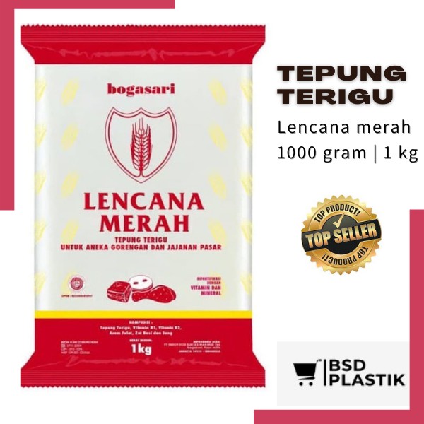 

Tepung Terigu Lencana Merah 1 kg Tepung Gorengan Tepung Lencana Merah