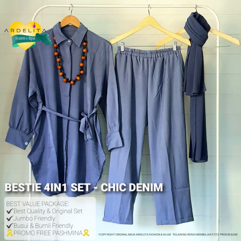 &lt;&lt;BISA JUMBO&gt;&gt;ORI BESTIE SET PREMIUM/SETCEL BUMIL BUSUI FRIENDLY/SET OOTD HIJAB PAKET HEMAT LENGKAP