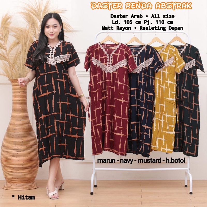 Daster Arab Renda Batik Ibu Menyusui Resleting Rayon