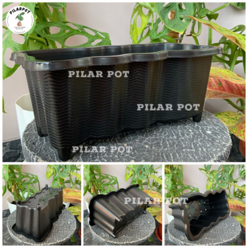 pot bunga tanaman panjang sgp 01 hitam panjang 37cm - SGP 01 HITAM