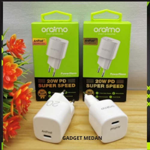 Batok Charger Oraimo PowerNano OCW-E95S Adapter Type-C Kit 20W - GADGET MEDAN