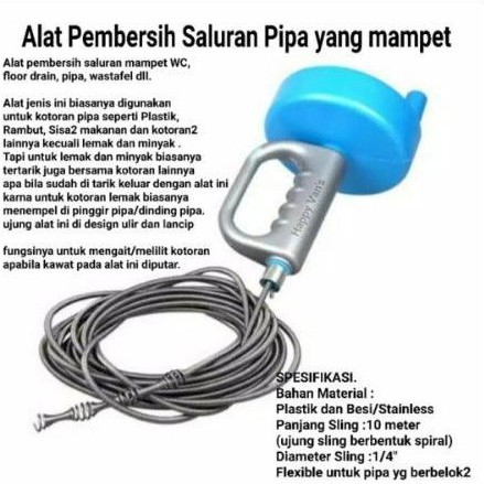 PIPE CLEANER - Pembersih Saluran Pipa Air Tersumbat 1/4 X 10 Meter