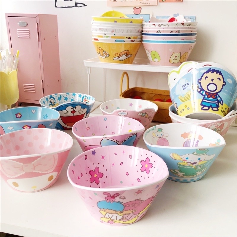 Mangkok Anak Melamin Karakter Sanrio Disney Kartun Mangkuk Kids Bowl/Mangkok Sanrio /Mangkok Disney