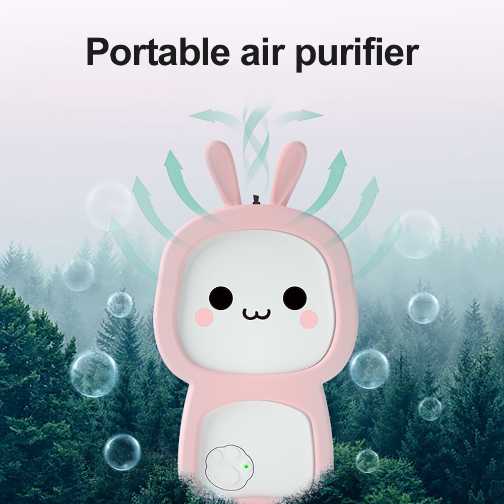 NEW Portable Air Purifier Negative Ion Portable Necklace Mini Purifier Household for PM2.5 Formaldehyde Smoke OWT