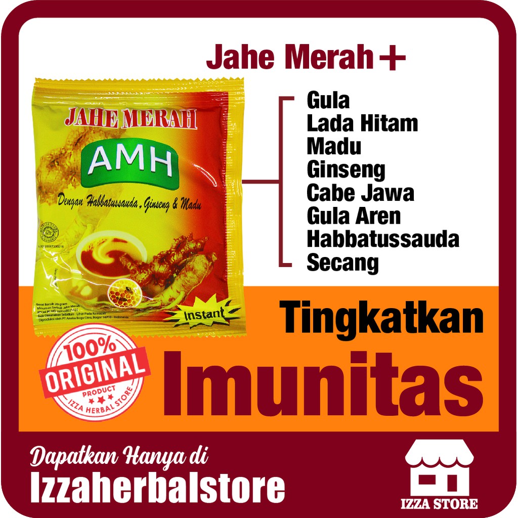 JAHE MERAH AMH Amanah Sachet Renceng Bubuk Serbuk Murni Instan ASLI Original Ori Grosir Sule BPOM