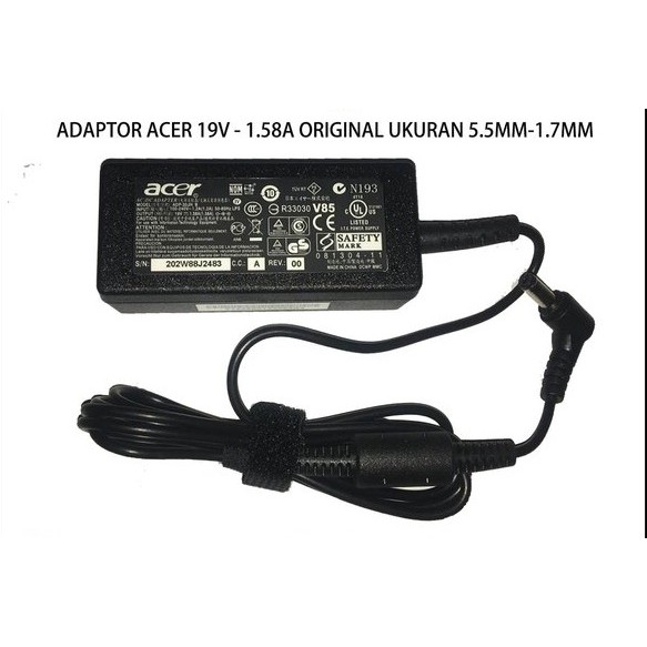 Adaptor charger Laptop 19v 1.58a dc 5.5x1.7mm 30w delta adp-30jh b for Acer aspire a110 a150 d150 - adapter notebook