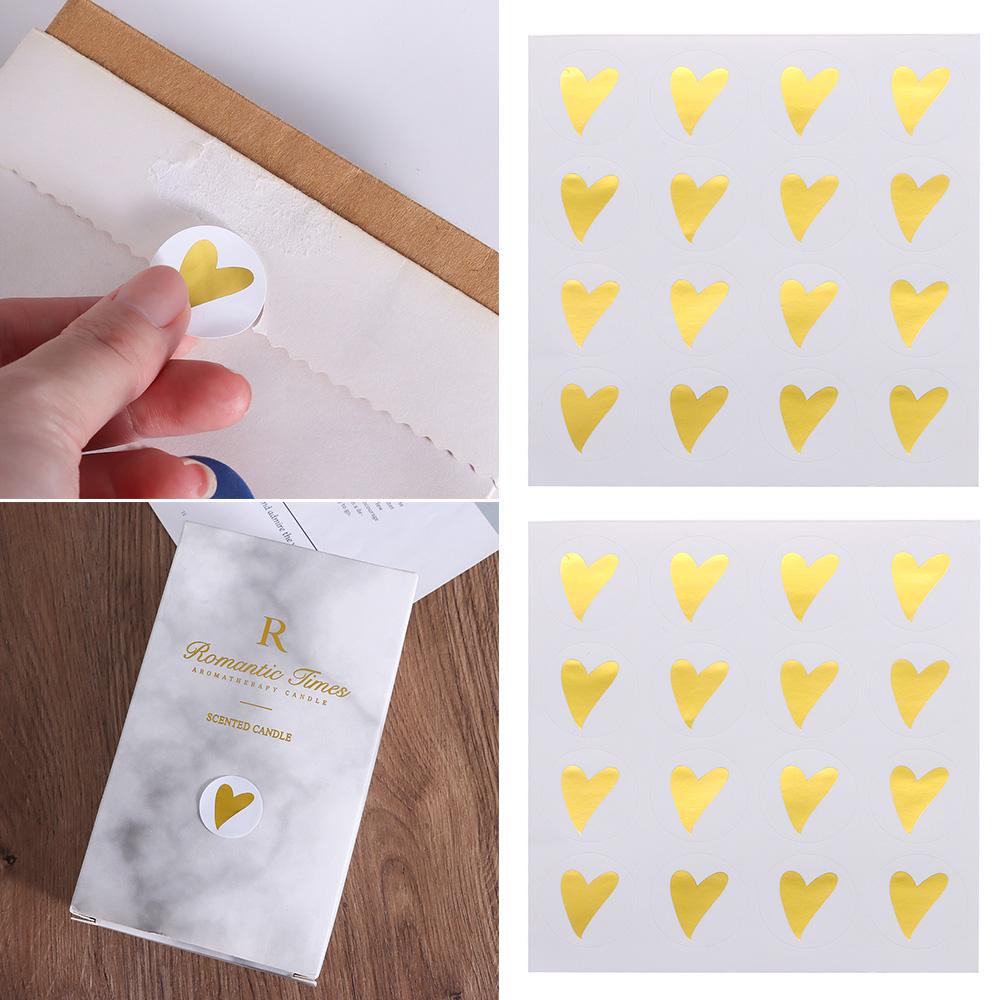 Suyo 80 / 160pcs Stiker Bulat Motif Hati Handmade Untuk Dekorasi Kue Pernikahan