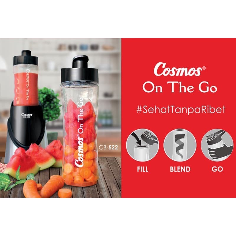 Blender Botol Juice Plastik COSMOS On The go  SPort  CB522 - CB 522 Original