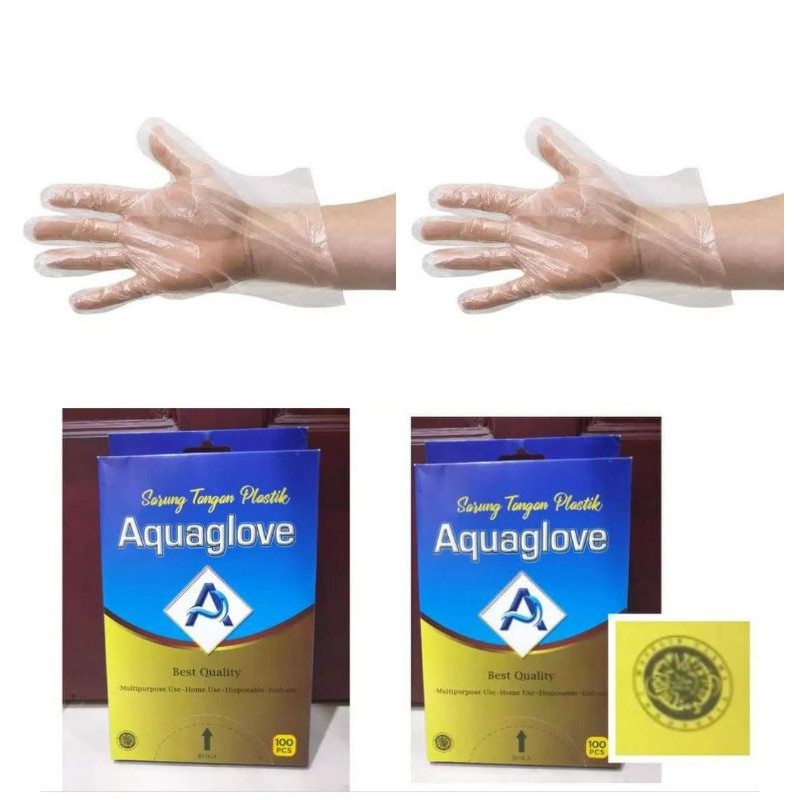 Medan Termurah Satu Box isi 100pcs Sarung tangan plastik transparant eceran