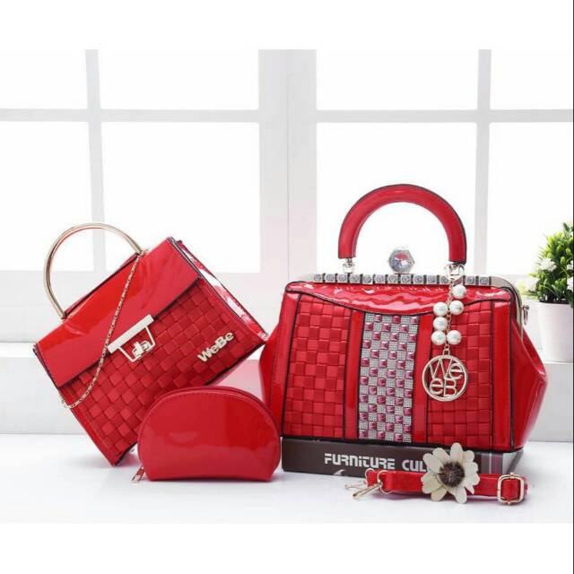 Tas Wanita Webe Diamond Swarovski 6016 Tas Batam Tas Import Tas Grosir Tas Fashion Tas Pesta