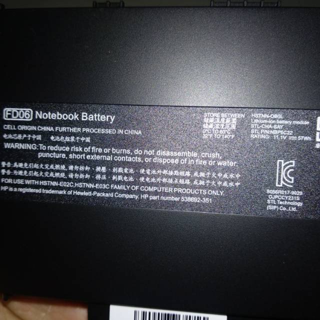 BATERAI Battrey Laptop For HP FD06 DM3 DM3 1000 DM3 2000 DV4 3000 HSTNN-OB0L Original