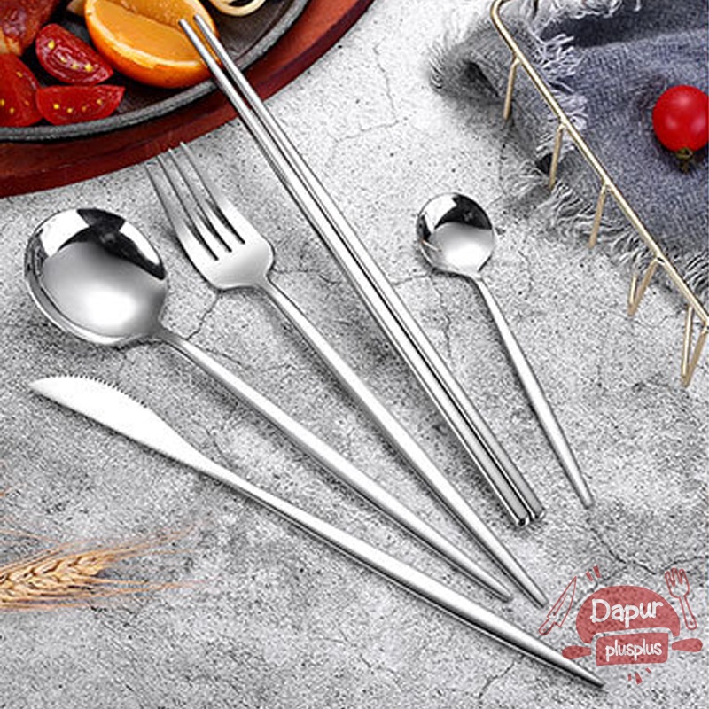 Jual Alat Makan Stainless Steel Tebal Sendok Garpu Pisau Sumpit Sujeo