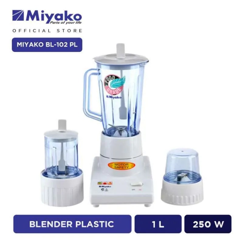 MIYAKO Blender 3 Tabung Plastik 1 Liter BL 102 PL - Garansi 1 Tahun