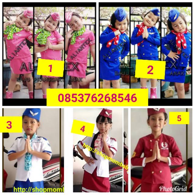 Baju Karnaval Profesi Pramugari Anak Shopee Indonesia