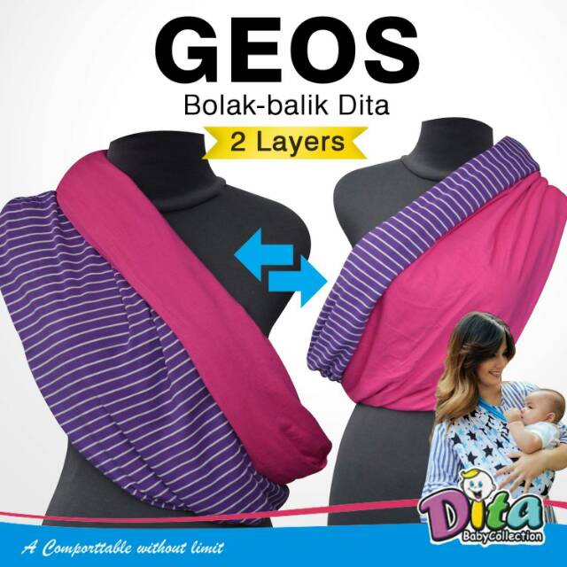 Gendongan Geos Bolak Balik Salur Polos