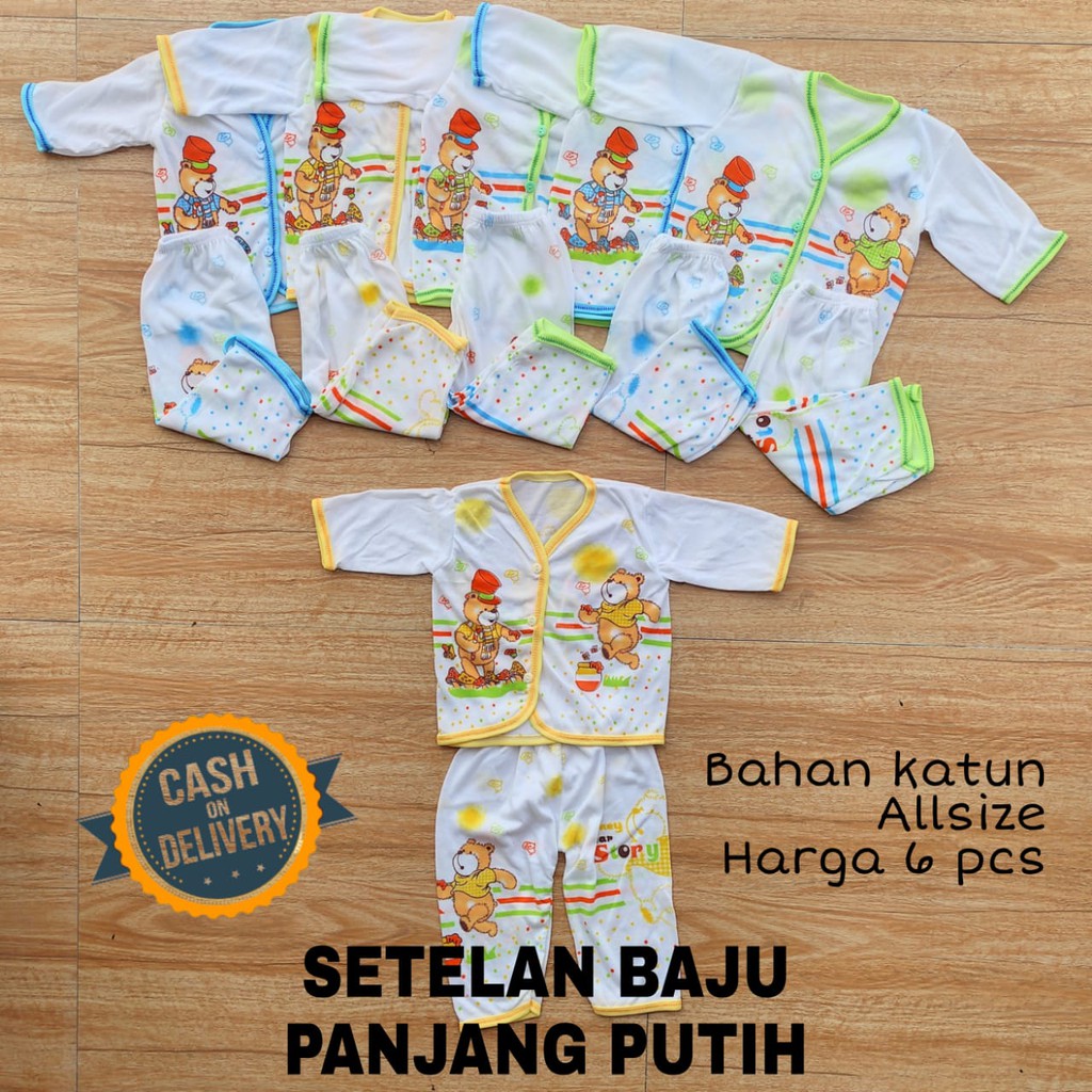 1/2 LUSIN (6 stel) Setelan bayi KATUN perlengkapan bayi lahir