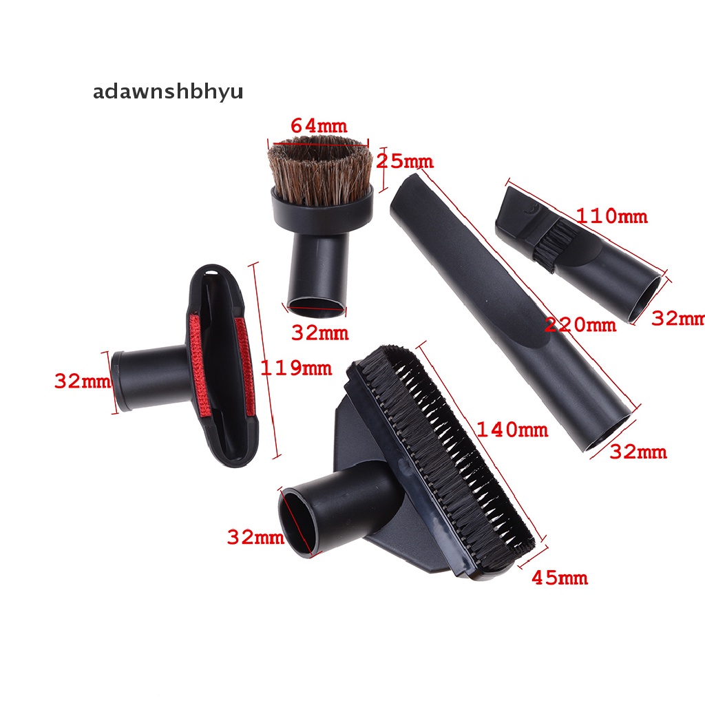 Adawnshbhyu 32mm Vacuum Cleaner Brush Nozzle Rumah Debu Celah Tangga Tool Kit 5in1 Bagian