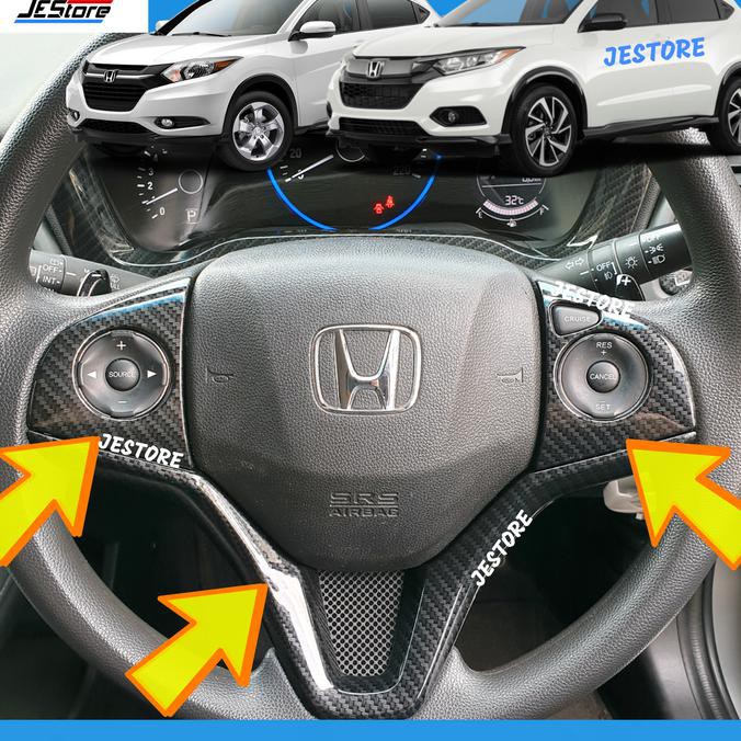 HRV STEER LIST PANEL HONDA HRV HQ COVER CARBON STEERING WHEEL LIST HRV TERPERCAYA