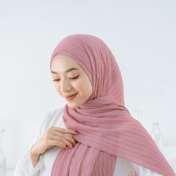 PASHMINA PLISKET PADI FULL / HIJAB PASHMINA PADI PLISKET FULL