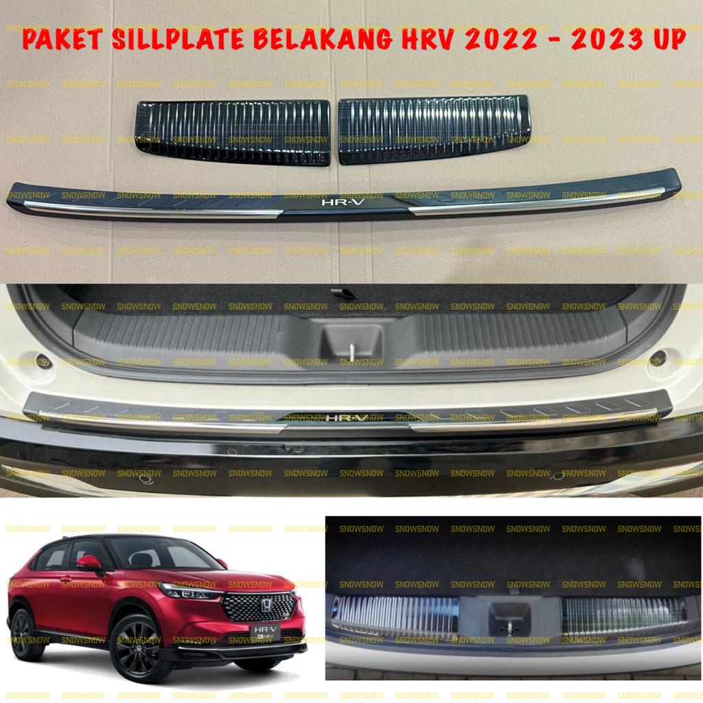 Paket Sillplate Belakang Atas Bawah Honda HRV 2022 2023 UP Stainless Platinum